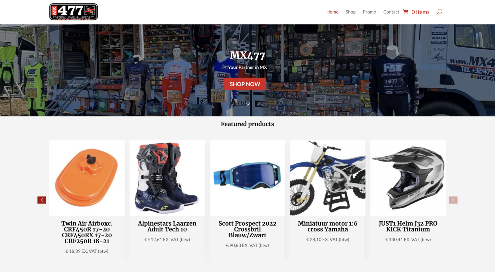 MX477 homepage design