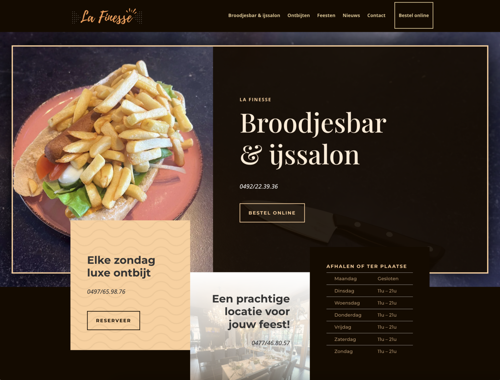 La Finesse broodjesbar website design en development