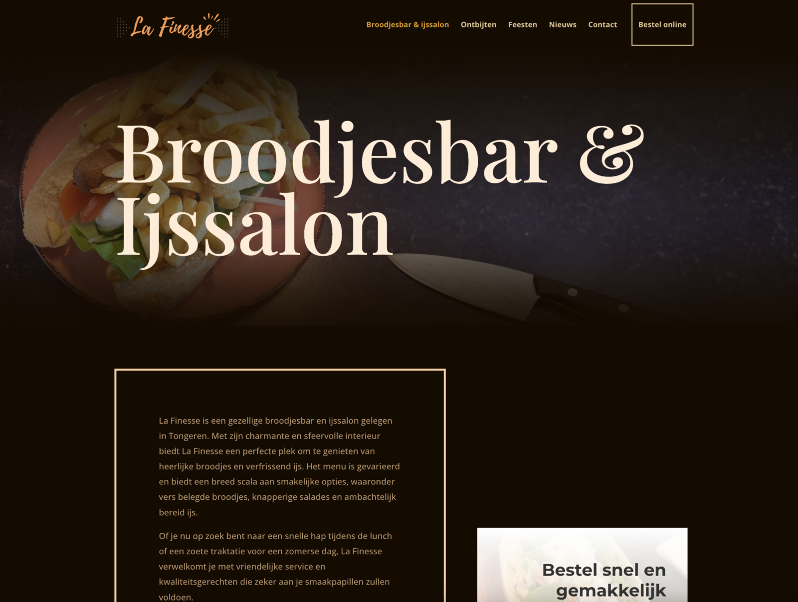 La Finesse broodjesbar website ontwerp
